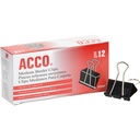 ACCO Binder Clips, Medium, Black, 12 in Box, 2 Kutu (72062)