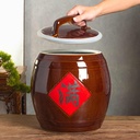 HARELA Ceramic Rice Bucket Rice Jar with Lid, Ceramic Rice Container Storage Jars, Food Dispenser, Ceramic Rice Cylinder, Food Storage Container for Rice, Flour, Pet Food(33x28cm/13x11in)