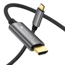 Zebronics Type C to HDMI Cable, 4K @ 60Hz | 1080p @ 240Hz, 18Gbps Data Transfer, 3D Uyumlu, 1M (3.2ft) Braided Kablo, dizüstü bilgisayar, Mobile, iPad Pro, MacBook, TV (CHA20)