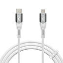 bo At Type C to Lightning Cable for 27W Fast Şarj | 480 Mbps Data Transfer | 1.2 m (3.9 ft) Mükemmel Kablo uzunluğu | Premium Naylon Braiding | Dayanıklı & Tangle-Free | With Silikon Tie (Arctic White)