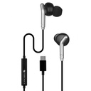 Zebronics Type-C Wired Earphones, in-Line MIC, Deep Bass, 1.2m Cable, 10mm Neodymium Sürücü, Işık Ağırlık, In-Ear Design, Uyumlu Mobile, Tablet, Laptop (Bro C, Black)