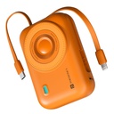 Portronics Power Shutter 20000mAh 15W Manyetik Kablosuz Hızlı Şarj Gücü Enerjibank in-Built Type C & 8 Pin Cable, 22.5W Type C PD Çıkış, Type C Biyyyation Port, LED Ekran (Orange)