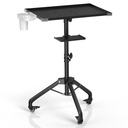 ZHOOGE Salon Tray Wheels with Stand Raf Tray, Premium Iron Alloy Dövme Tray Boy Atıcı Salon Servisi Tray with 360 Degree Mute Universal Tricycle for Work, SPA and Dental Tray