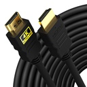 Sounce 10 Metre Yüksek Hızlı HDMI Kablo - Hdmi Arc Enabled | 64 Gbps | 4K 120Hz | 1080P 240Hz | Güçlü ve Dayanıklı | Destekler 32 Ses Kanallarına | Altın Plat | 10 Metre, Siyah ( 1)