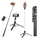 Kratos K9 Selfie Işık ile Ahşap, 67 inç /170CM Mobile Phone için donanmış, Multi-Functional Bluetooth Long selfie Stick for Travel,Vlogging,Compatible with iPhone and All smartphones
