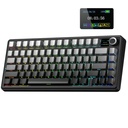 Aula F75 MAX Side-Engraved Keycaps 3 in 1 Mekanik Oyun Klavyesi 75 Ekran ve Knob, Hot Swappable, RGB Backlight, for PC/Mac/Linux | Gradient Gray, Reaper Switch (F75MaxGrR)