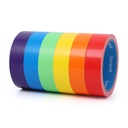 Renkli Duct Bant 6 Rolls, x 10 yd, DIY Crafts için Rainbow Tape