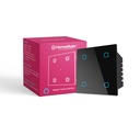 HomeMate® Wi-Fi Smart 4 Gang Touch Switch (Black, Pack of 1) | No Hub Required | Work with Alexa, Asistan & Siri