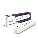 Wipro Smart Wi-Fi USB Extension Board ile 3 Universal Use & 3 USB| Voice control with Alexa and Asst| Energy monitoring Feature for Connected Device | Schedule ON/OFF (Pack of 1, White)
