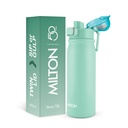 MILTON Reva 750 ISI sertifikalı paslanmaz Steel Water Şişe Twin Lid Sip veya Gulp, 750 ml | Single Wall, Honda-Free, Leakproof | Sturdy Tut | Ev için İdeal, Office, Gym & Travel, Aqua Green