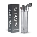 MILTON Aston 1000 BPA & BPS-Free Water Şişe 1 ltr | Gıda-Grade Plastik | One-Click Open | Leak-Proof | Sip & Gulp Lid I Ideal for Office, School, College, Gym, Grey