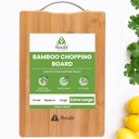 Rusabl XLarge Bamboo Wooden Chopping Board, Metal Tut, 36x26 cm