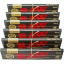 RAW Classic Black King Boyut Slim Natural Unrefined Ultra Thin 110mm Rolling Papers (6 Packs)