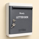 "ABS Plastik Mektup Kutusu Home, Office & Gate için Öneri kutusu - Lock & Key, Airproof, Dayanıklı Wall Mount Post Box" (Beyaz Grey)