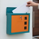 Plantex GI Steel Letter Box/Complaint Box / Small Suggestion Box for Office/Post Box for Home/Wall Mount Mail Box - (Green & Orange)