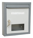 Lepose High Grade Metal Öneri kutusu / Letter Box/Complaint Box/Donation Box with Two Key Lock Wall Mountable or On Table Surface (Gray)