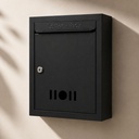 Home Gate için JIALTO Letter Box, Wall Drupal Metal Mail Box with Lock & Key, Water Post Box for Open Use, Suggestion & Interpret Box for Office, School and Societ (Black)