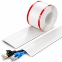 PVC Cord Cover | Floor Cord Cover | Self-Adhesive Floor Cord Hider | Flex Cuttable Cable Protector for Wires, Reusable Cable Cover Protector | Cord Cover for Wall TV Extension Cables