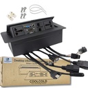 COOLCOLD 10 Modül, Hidrolik 8 Kablos Cubby Metal, Konferans Masa Bağlantı Çözümleri, Flip-Top Hidden Desk Modül Pop Up Box with HDMI, VGA, Audio, LAN, Power & USB Port (Black) -1 Yr Garanti