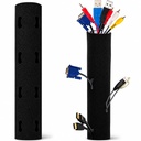 FLORICAN Cable Organiser Manager Cord Management System Sleeve for TV, Computer, Home Theatre, Speaker, Hdmi, Cables with Zipper (19 Inch / 48Cm) (Pack of 1)