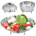 AADHIK Sebze Steamer sepeti Sebze ve Meyve Yemekleri/Salad/Steaming ile Pots, Crock, Pans Food Drain Bowl (Silver)