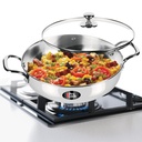 MILTON Pro cook 3-Layer Thick Triply Bottom I Induction Cookware & Gas Stove Friendly Stainless Steel Kadhai with Glass Lid 28cm | 4.2 litres | Kadai for Cooking | Deep Frying | Stir-Fry | Silver