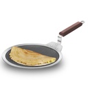 Hawkins 28 cm Dosa Tavşana, Triply paslanmaz Steel Shielded Nonstick Tawa with Rosewood Handle, Honeycomb Non Stick Induction Tawa, Silver (NSDT28)