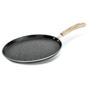 BERGNER Bellini Plus Aura 5-Layer Non-Stick 30 cm Dosa Tawa, Soft Touch Ahşap Hap, Yiyecek Güvenli, PFOA Free, Even Heat Distribution, 4mm Kalınlık, Induction Bottom, 1 Yıl Garanti, Black