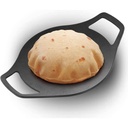 Hawkins Futura 24 cm Cast Iron Tavşana, Cast Iron Tawa for Roti, Cast Iron Mutfak için, Black (CIT24)