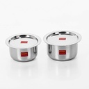 Sumeet 2 Apples paslanmaz Steel Induction & Gas Stove Friendly Container Set / Tope/Cookware Lids ile ayarlanmış - Boyut No.13 & No.14