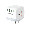 EMBOX Multi Plug Use with Type C Port Master Switch-Cordless Extension Board with 3 Uses 2 USB A & 2 USB C Slot (2.4A-Direct Plug)-3 Pin Multi fiş with Safety Shutter Protection-2500W