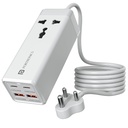 Portronics Adapto Volt 65 65W High Speed 5-in-1 Power Strip ile 2 Tip C PD Ports, 2 Mach USB Ports ve 1 AC Power Soket, Laptoplarla uyumlu,Smartphones, iPhones, Tablet, Power Bank (Beyaz)