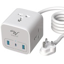 Wayona Power Strip Cube 3 Universal Uses PD USB C 20W ve USB A Multi fiş Extension Board