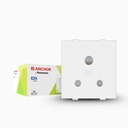Anchor by Panasonic Roma Classic 6 amp 3 Pin Socket, ISI Marked 6A Socket (White, 21102)