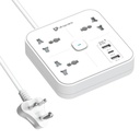 UltraProlink 6 in 1 Extension Board Power Strip Multi-Port| ISI Onaylandı Heavy Duty Cable-2m| 6 Ports-1 Hızlı Şarj Tipi-C (PD 20W) 2 USB-A Ports & 3 AC Uses|Charging iPhones 50 in 30 mins