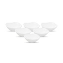 La Opala Diva Quadra Collection Opal Glass Crockery | Sebze Bowl 210 ml 6 Plain White | Square Bowls for dalları & Condiments | Mikrodalga Güvenli | 100% Vegetarian | Ekstra Güçlü, Işık & Beyaz