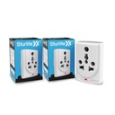Sturlite Konvert Multi fiş| 6-16 Amp| 2Pin & 3-Pin Use / Universal AC Travel Adaptör / Premium P Polikarbonat Body Use| Compact Plug for Travel, Home & Office Use - Pack of 2