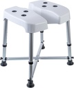 MyGift Professional Grade Adjustable Hygienic Bathroom Shower Chair Stool with Cutout Design, Bathtub Safety Seat Bench, Anti-Slip Bathing Aid for Elderly Senior Disabled Postpartum Recovery, 400 LB