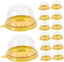 100pcs Round Plastic Egg-yolk Puff Containers Cupcake Baking Boxes Pet Material
