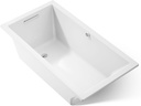 KOHLER 1130-W1-0 Underscore 60-Inch x 32-Inch Drop-In Bath with Bask Heated Surface, White
