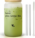 Sisters Gifts from Sister - Birthday Gift Idea for Sister Unique Love You Present for Women from Friend Brother Soul Sister Sister In Law Best Sister Ever Gift for Mothers Day Christmas 16oz Glass Cup