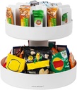 Mind Reader 2-Tier Snack Carousel, Countertop Organizer, Snack Tray, Breakroom, Kitchen, 14.25"L x 14.25"W x 14"H, White