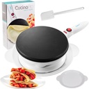 CucinaPro Cordless Crepe Maker- Holiday Breakfast Essential w FREE Recipe Guide, NonStick Dipping Plate, Electric Base, Batter Spatula- Portable Hot Plate Compact Baker, Christmas Morning Dessert Gift
