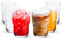 LEMONSODA Stackable Iced Coffee Glasses Set of 6, 48-15 and 21oz Drinking Glasses for Lattes, Tea, Coffee, and Water (15oz, Set of 6)