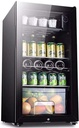 26-inchWine Cabinet, Four-Layer Independent Wine Cellar, Adjustable TemperatureWine Cabinet, Party Ice Bar Cooler, Tempered Transparent Glass Door, 44.5*45*67.8cm, Black
