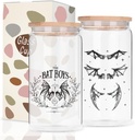 Dargon Lover Gifts For Women, 16oz Can Glass Cup With Lid And Straw(Style 2)