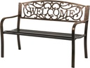 FDW 50" Patio Garden Bench Park Yard Outdoor Furniture Steel Frame Porch Chair