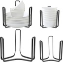 4PCS Dinnerware Bowl Plate Holder ,Bowl Holders Organizer Fit for 4.7 and 6.5 Inches Diameters Bowl, Metal Bowl Storage Dying Display Rack for Kitchen Drawer, Countertop, Cabinet, Shelf, Cupboard