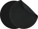 Silicone Trivet Mat -Pot Holders-Round Trivets for Hot Dishes-Pots & Pans, Dia11.81 Microwave Plate Cover Mat, Multi Function Counter Silicone Mats, Durable Kitchen Drying Mat Set 2 Black
