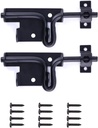 2 Packs Heavy Duty Slide Bolt Gate Latch – Black Thickened Metal Sliding Bolt Door Lock with Padlock Hole for Wooden Fence/Shed Door/Yard Door/Barn Door/Interior and Outdoor Latch